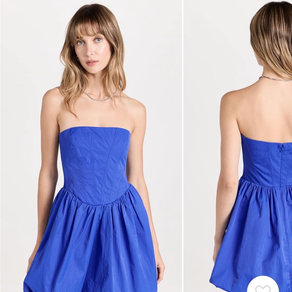 Amanda Uprichard Vibrant Blue Strapless Mini Dress
